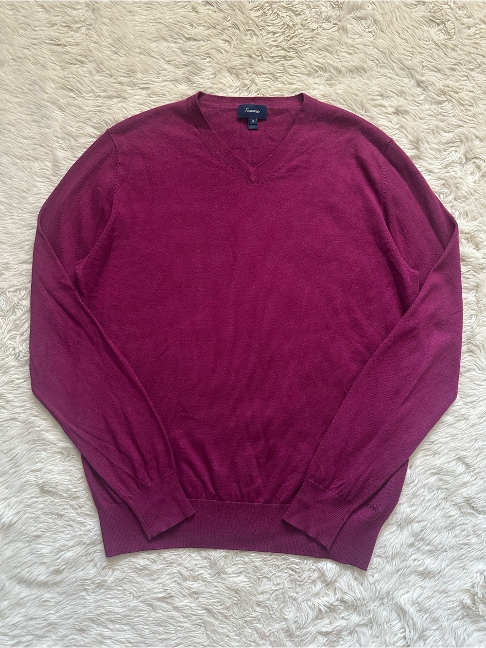 Faconnable Sweater Men’s V-neck Pullover Knit Silk Cotton Cashmere Blend Sz S